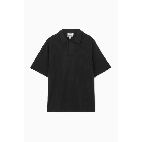 Klassiker COS POLOSHIRT AUS SEERSUCKER MIT REVERSKRAGEN SCHWARZ