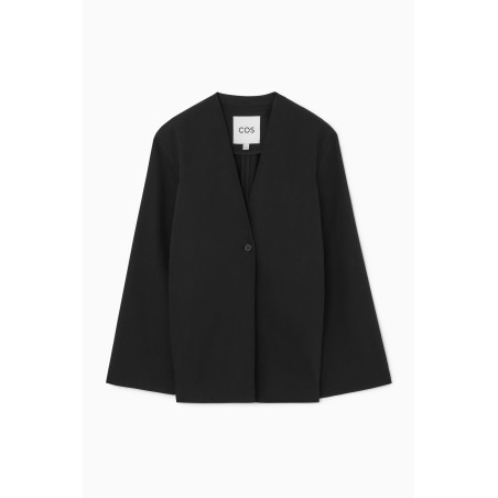 Klassiker COS EINREIHIGER KRAGENLOSER BLAZER SCHWARZ