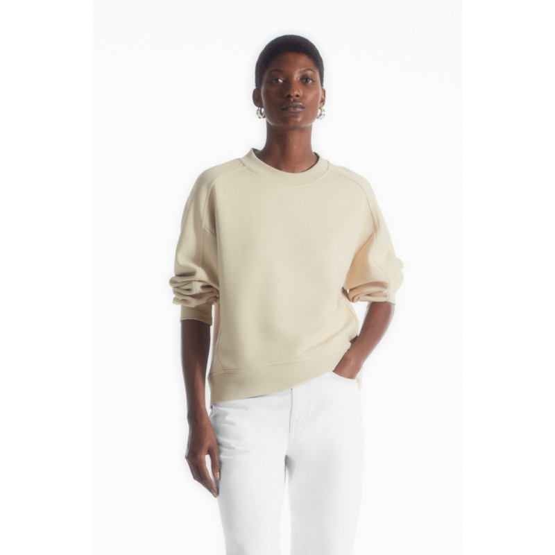 Klassiker COS SWEATSHIRT MIT KONTRASTPARTIEN HELLES BEIGE