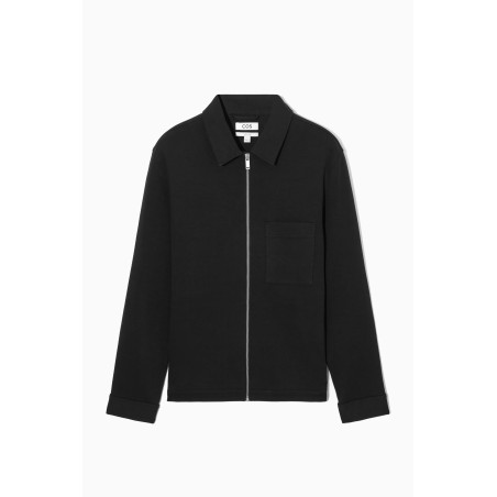 COS REISSVERSCHLUSSJACKE AUS BAUMWOLLJERSEY SCHWARZ (Heißes Angebot)