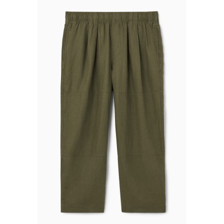 COS VERKÜRZTE LEINENHOSE MIT WEITEM BEIN KHAKI (Heißes Angebot)