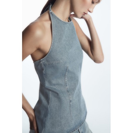 Rabatt COS NECKHOLDER-OBERTEIL AUS DENIM BLAU