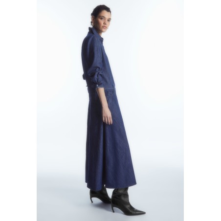 Rabatt COS MIDI-HEMDBLUSENKLEID AUS DENIM INDIGOBLAU