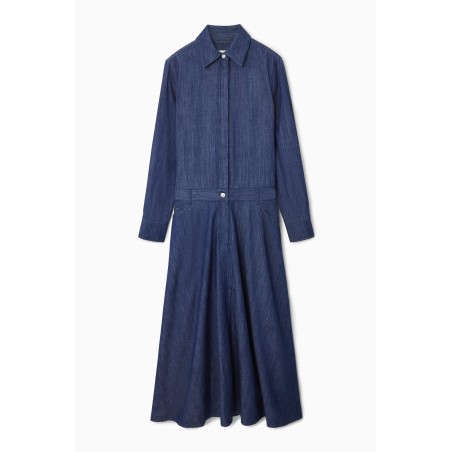 Rabatt COS MIDI-HEMDBLUSENKLEID AUS DENIM INDIGOBLAU