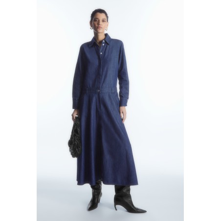 Rabatt COS MIDI-HEMDBLUSENKLEID AUS DENIM INDIGOBLAU