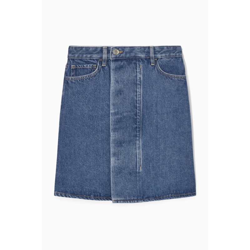 Rabatt COS Denim Mini Wrap Skirt Washed Blue