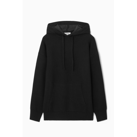 Rabatt COS STRICK-KAPUZENPULLOVER AUS DOUBLEFACE-MATERIAL SCHWARZ