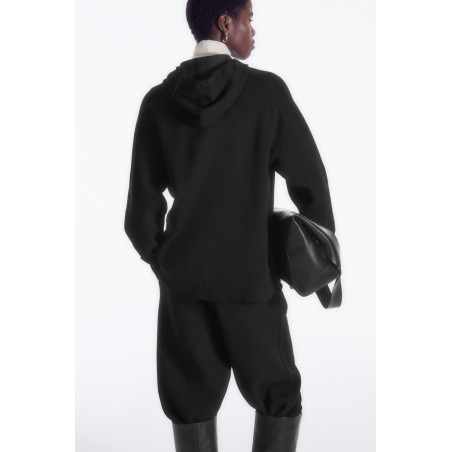 Rabatt COS STRICK-KAPUZENPULLOVER AUS DOUBLEFACE-MATERIAL SCHWARZ