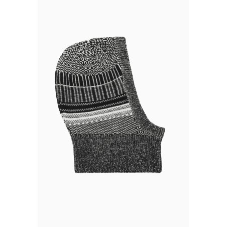 [Sonderpreis] COS BALACLAVA AUS MERINOWOLLE MIT FAIR-ISLE-MUSTER SCHWARZ/WEISS