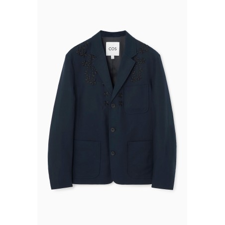 [Sonderpreis] COS BLAZER MIT FLORALEN STICKEREIEN NAVYBLAU