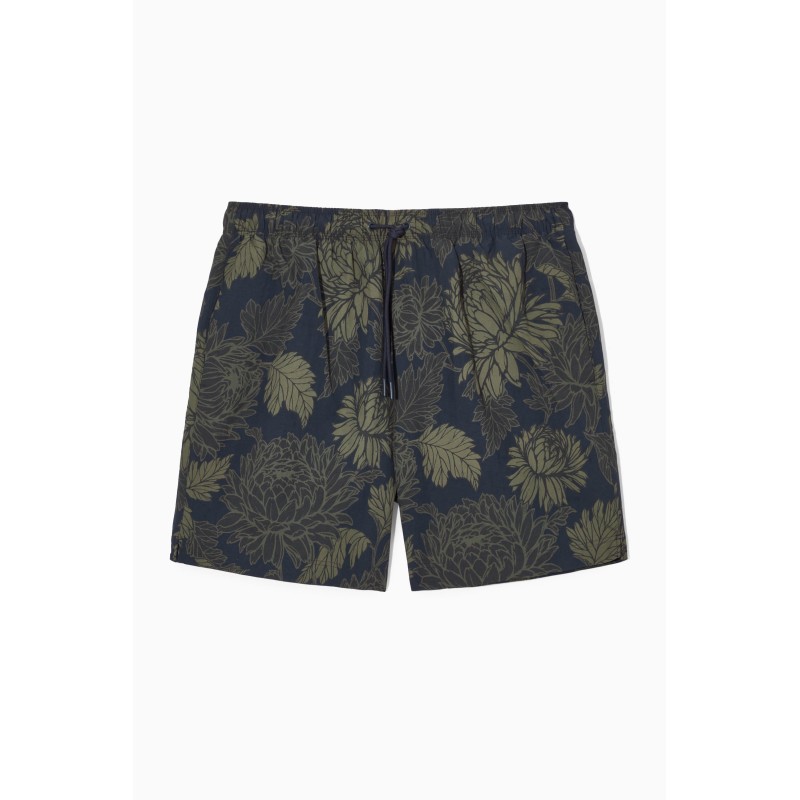 [Sonderpreis] COS BADESHORTS AUS NYLON MIT FLORALEM PRINT NAVYBLAU/GRÜN/GEBLÜMT