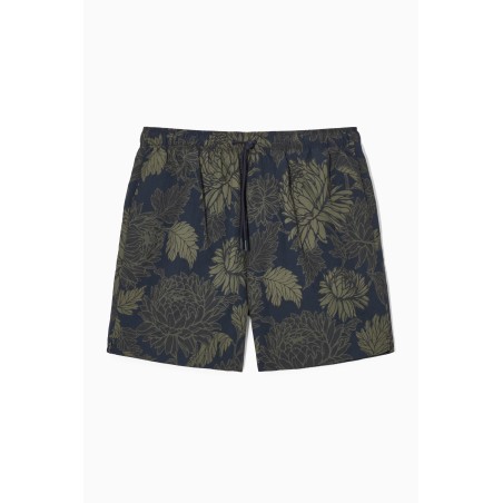 [Sonderpreis] COS BADESHORTS AUS NYLON MIT FLORALEM PRINT NAVYBLAU/GRÜN/GEBLÜMT