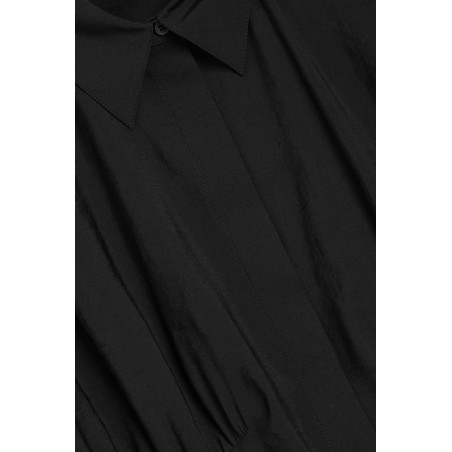 Letzte COS GERAFFTES HEMDBLUSENKLEID Schwarz