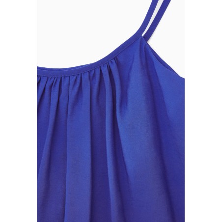 Letzte COS KURZES TRÄGERKLEID MIT RAFFUNGEN BLAU