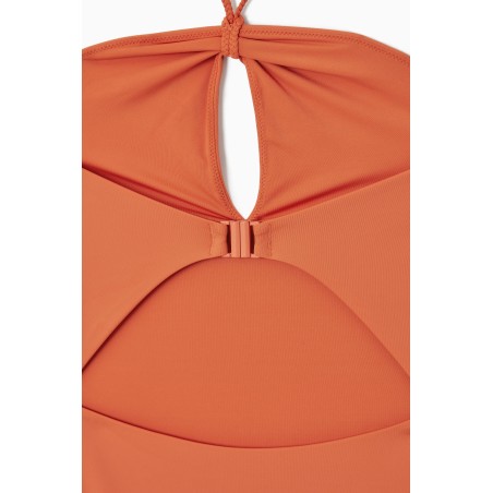 Letzte COS NECKHOLDER-BADEANZUG AUS SCUBA MIT CUT-OUTS ORANGE