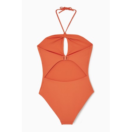 Letzte COS NECKHOLDER-BADEANZUG AUS SCUBA MIT CUT-OUTS ORANGE