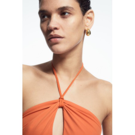 Letzte COS NECKHOLDER-BADEANZUG AUS SCUBA MIT CUT-OUTS ORANGE