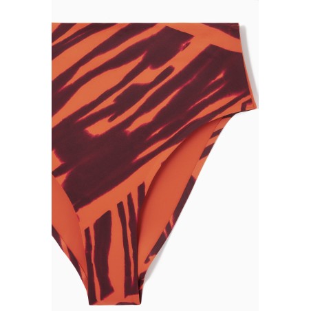 Letzte COS SCUBA-BIKINIHOSE MIT HOHEM BUND BRAUN/ORANGE/PINK