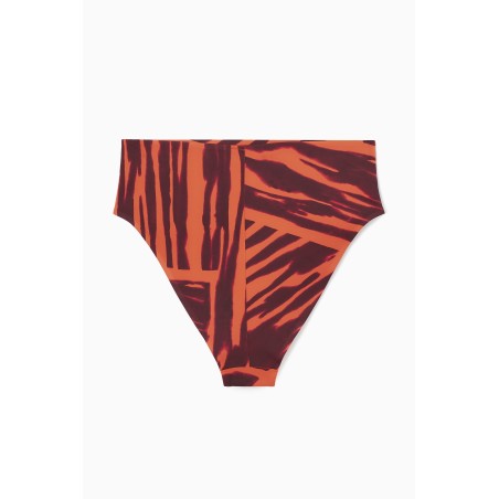 Letzte COS SCUBA-BIKINIHOSE MIT HOHEM BUND BRAUN/ORANGE/PINK