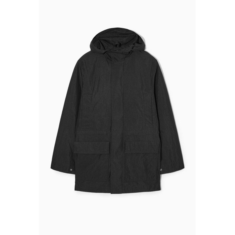 Letzte COS KAPUZENPARKA AUS NYLON SCHWARZ