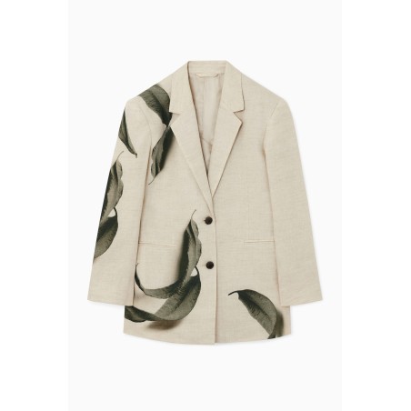 Meistverkauft COS LEINENBLAZER MIT BLATT-PRINT BEIGE/BLATT-PRINT