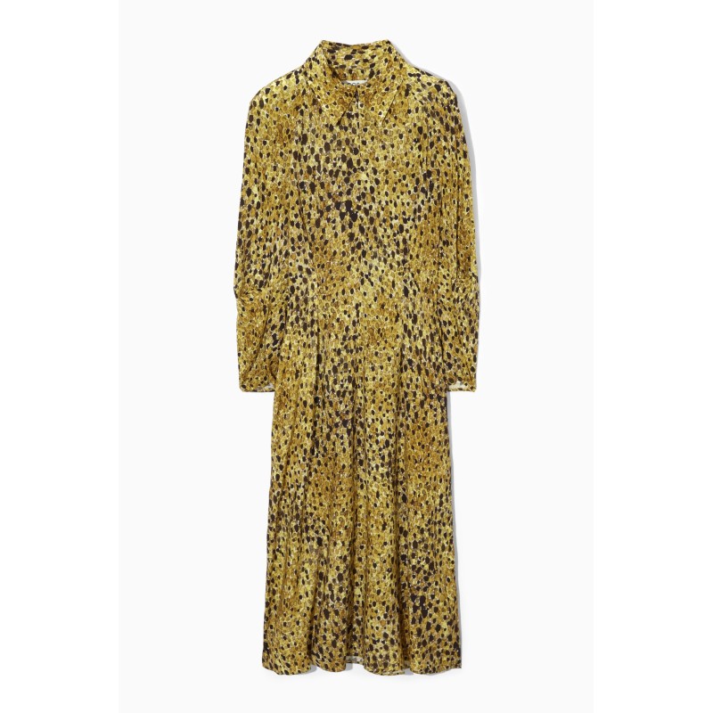 Meistverkauft COS MIDI-HEMDBLUSENKLEID MIT LEOPARDEN-PRINT GELB/LEOPARDENMUSTER