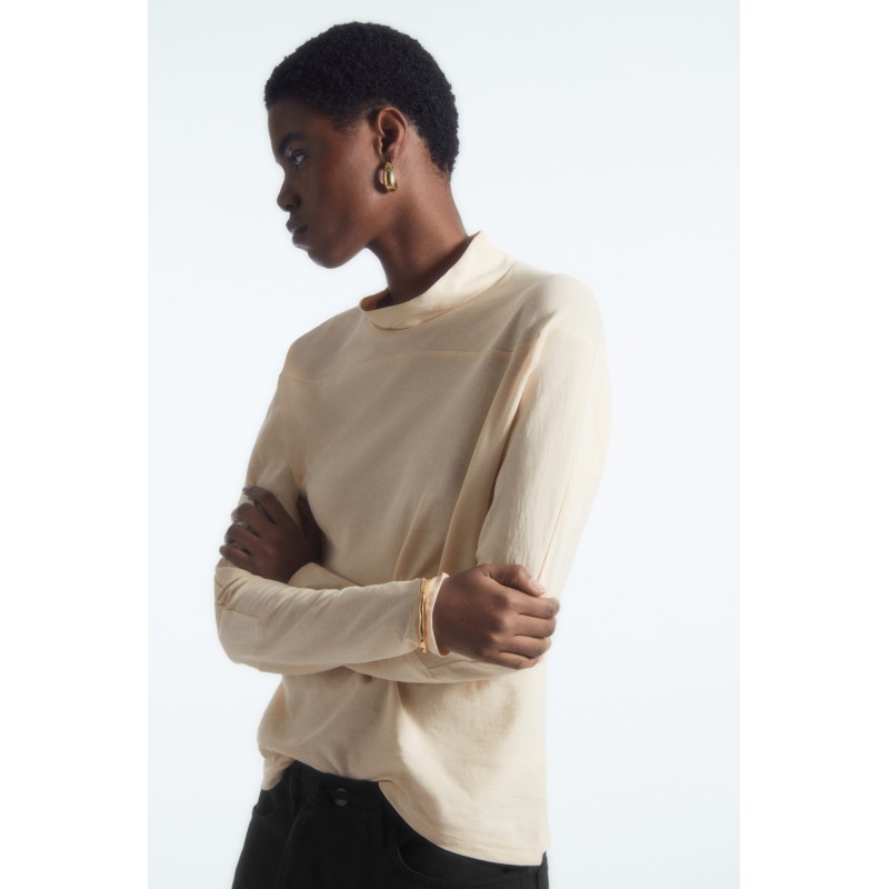 Meistverkauft COS LANGARMSHIRT MIT STEHKRAGEN HELLES BEIGE