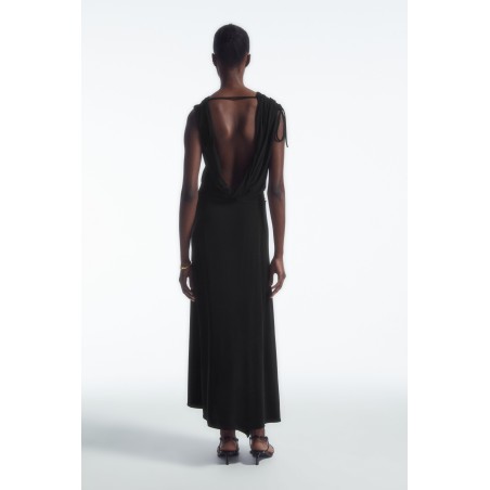 Original COS ASYMMETRISCHES MAXIKLEID MIT WASSERFALLAUSSCHNITT SCHWARZ