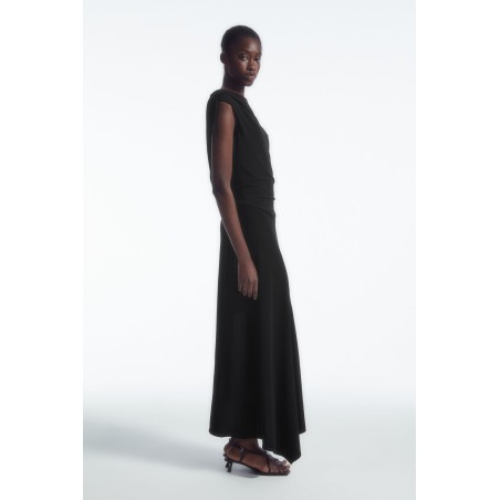 Original COS ASYMMETRISCHES MAXIKLEID MIT WASSERFALLAUSSCHNITT SCHWARZ