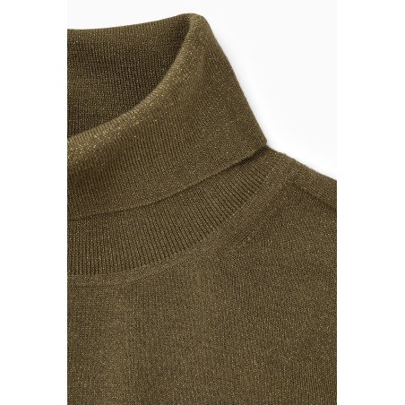 Meistverkauft COS ROLLKRAGENPULLOVER AUS MERINOWOLLE KHAKI/GLITZER