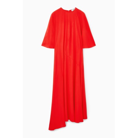 Original COS ASYMMETRISCHES, DRAPIERTES MIDIKLEID Rot