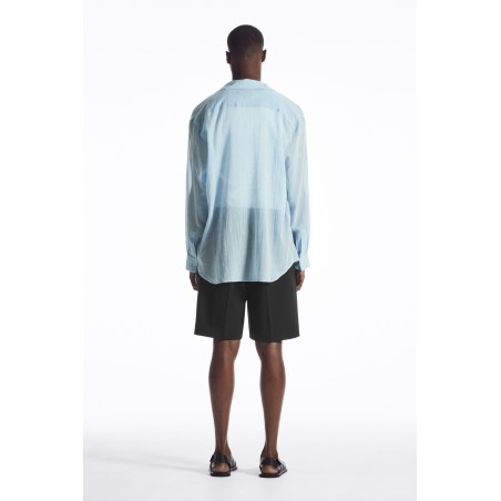 COS DURCHSCHEINENDES OVERSIZED-HEMD MIT KAROMUSTER Blau Im Angebot