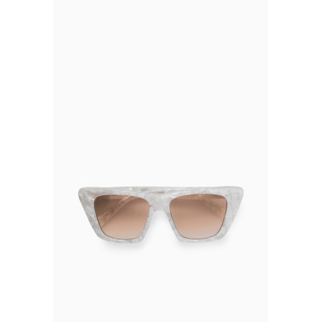 COS MARKANTE CAT-EYE-SONNENBRILLE WEISS Im Angebot