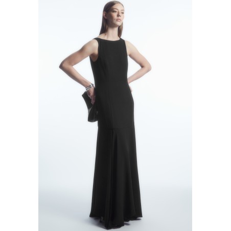 Original COS MAXIKLEID MIT AUSGESTELLTEM ASYMMETRISCHEM SAUM SCHWARZ