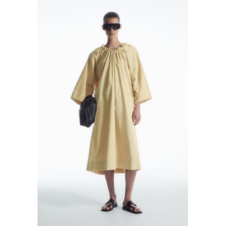 COS OVERSIZED-MIDIKLEID AUS BAUMWOLLE BEIGE Im Angebot