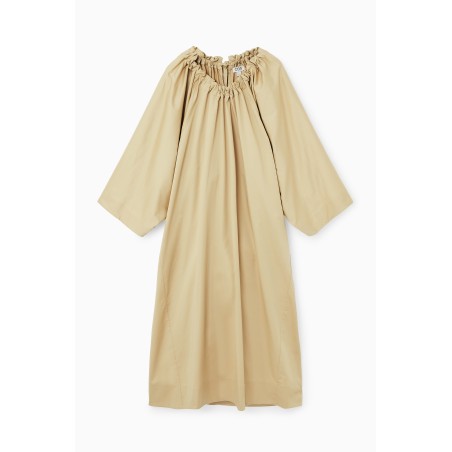 COS OVERSIZED-MIDIKLEID AUS BAUMWOLLE BEIGE Im Angebot