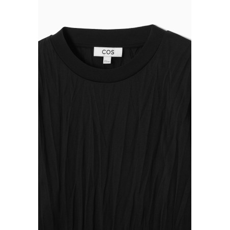 COS OVERSIZED-T-SHIRT AUS JERSEY IN KNITTEROPTIK SCHWARZ Im Angebot