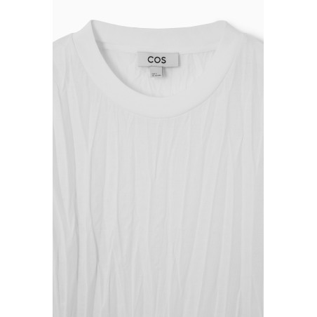 COS OVERSIZED-T-SHIRT AUS JERSEY IN KNITTEROPTIK WEISS Im Angebot