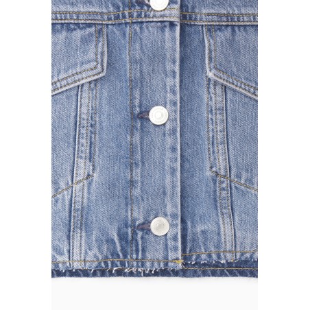 COS VERKÜRZTE OVERSIZED-HEMDJACKE AUS DENIM HELLBLAU Im Angebot