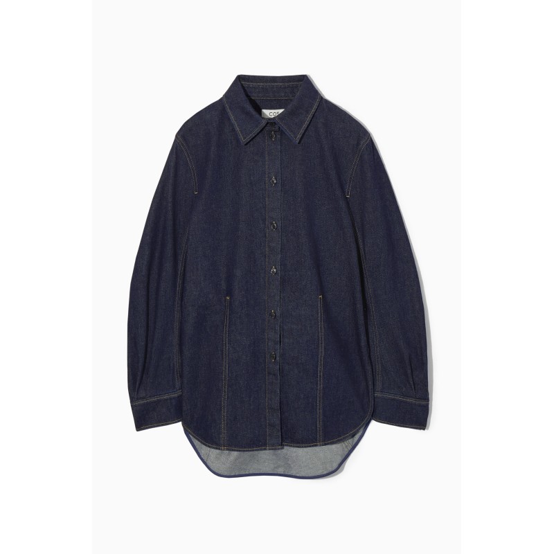 COS OVERSIZED-JEANSHEMD INDIGOBLAU Im Angebot