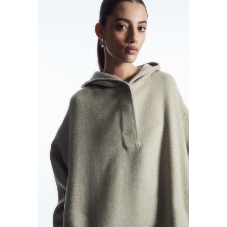 COS OVERSIZED-KAPUZENPULLOVER AUS DOUBLEFACE-WOLLE HELLES BEIGE Im Angebot