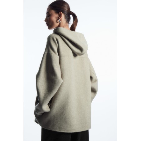 COS OVERSIZED-KAPUZENPULLOVER AUS DOUBLEFACE-WOLLE HELLES BEIGE Im Angebot