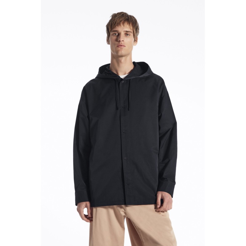 COS OVERSIZED-NYLONHEMD MIT KAPUZE DUNKLES NAVYBLAU Im Angebot