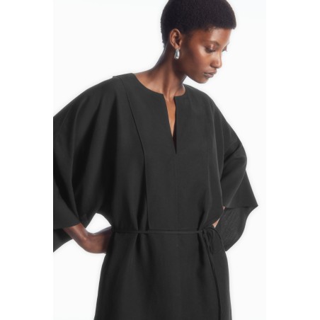 COS KAFTAN-MIDIKLEID MIT OVERSIZED-PASSFORM SCHWARZ Im Angebot