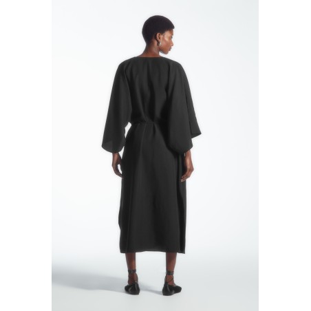 COS KAFTAN-MIDIKLEID MIT OVERSIZED-PASSFORM SCHWARZ Im Angebot