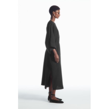 COS KAFTAN-MIDIKLEID MIT OVERSIZED-PASSFORM SCHWARZ Im Angebot