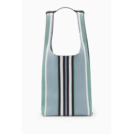 COS GROSSE TOTE BAG AUS STRICK BLAU/GESTREIFT Im Angebot