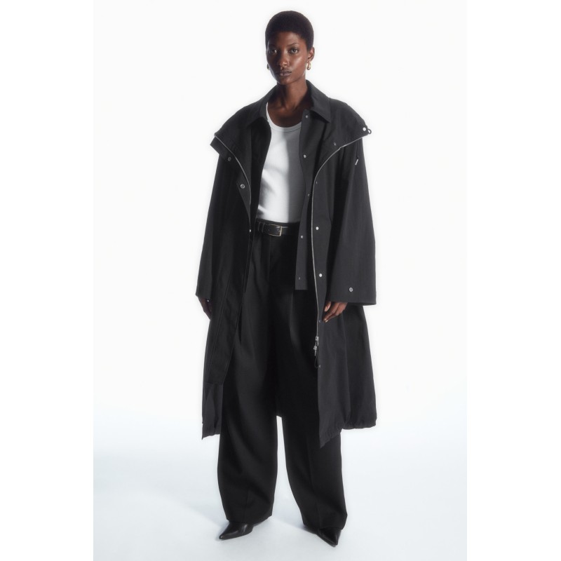 COS OVERSIZED-PARKA IM LAGEN-LOOK SCHWARZ Im Angebot