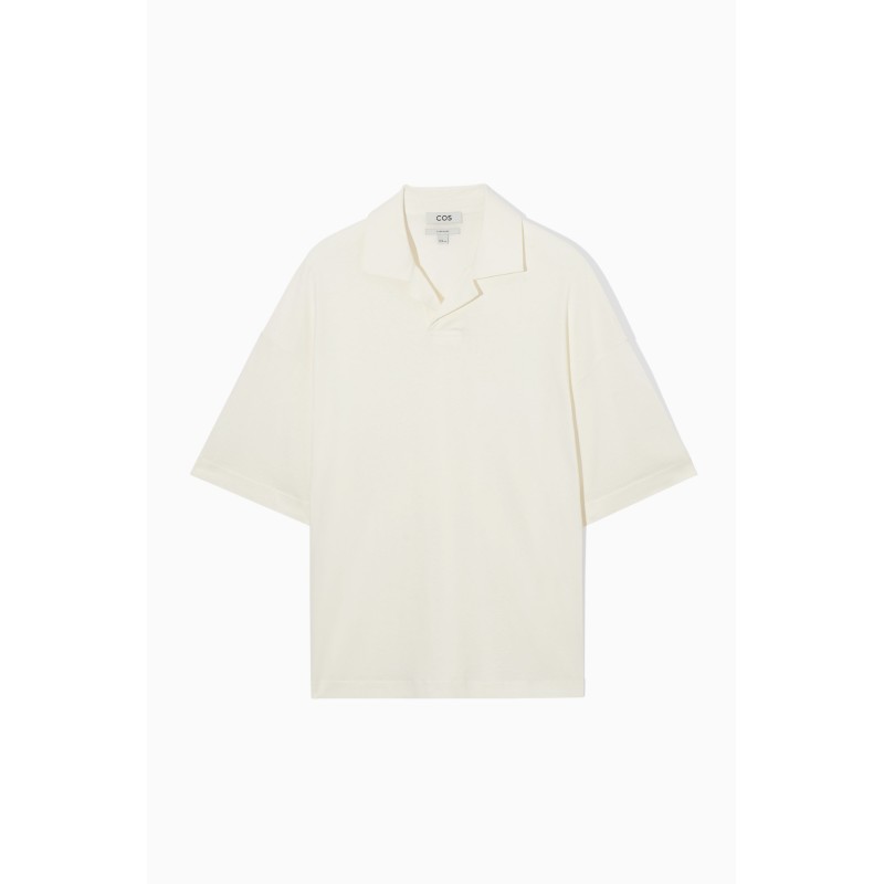 COS OVERSIZED-POLOSHIRT MIT OFFENEM KRAGEN CREMEWEISS Im Angebot