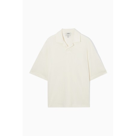 COS OVERSIZED-POLOSHIRT MIT OFFENEM KRAGEN CREMEWEISS Im Angebot